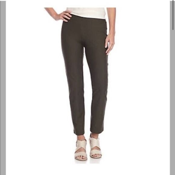 Eileen Fisher Green Cropped Crepe Pants medium - Picture 1 of 3